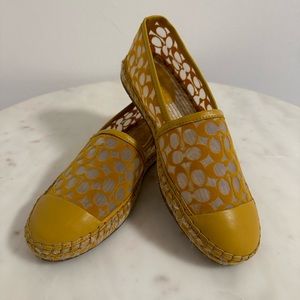 Mustard-yellow COACH espadrilles